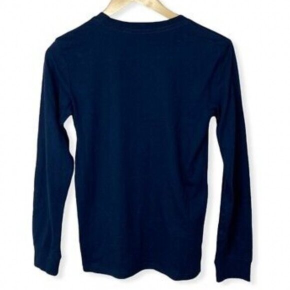 Champion Navy Blue Embroidered Long Sleeve T-Shirt Boys Size Large Tee Crew Neck - Picture 3 of 9